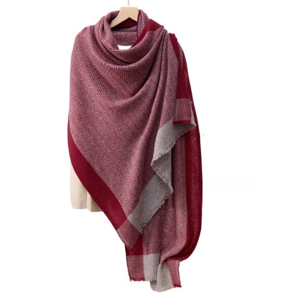 Golily Cashmere Shawl Colorblocked Red-Grey Shawls Cashmere Wrap Cashmere Wraps 100% Pure Cashmere Large Shawls for Women Lightweight Warm Soft