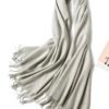 Golily Cashmere Shawl Light Grey Cashmere Wrap Cashmere Wraps Cashmere Shawls 100% Pure Cashmere Knitted Wrap Extra Large Shawls for Women Lightweight Soft Warm - Image 3