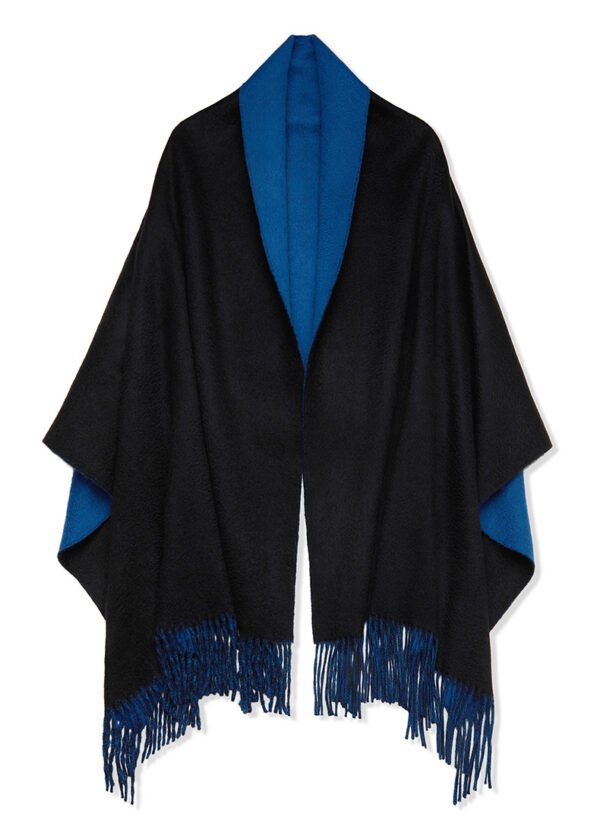 Golily Cashmere Wrap Colorblocked Black Dark Blue Wraps Cashmere Shawl Cashmere Shawls 100% Pure Cashmere 70x200cm 465g Large Wraps for Women