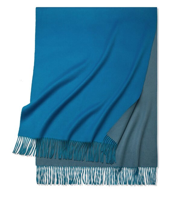 Golily Cashmere Wrap Colorblocked Blue Light Blue Wraps Cashmere Shawl Cashmere Shawls 100% Pure Cashmere 70x200cm 465g Large Wraps for Women - Image 2