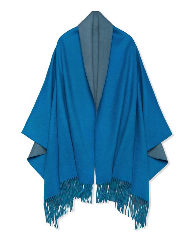 Golily Cashmere Wrap Colorblocked Blue Light Blue Wraps Cashmere Shawl Cashmere Shawls 100% Pure Cashmere 70x200cm 465g Large Wraps for Women