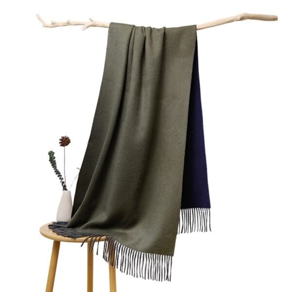 Golily Cashmere Wrap Colorblocked Dark Green Dark Blue Wraps Cashmere Shawl Cashmere Shawls 100% Pure Cashmere 70x200cm 465g Large Wraps for Women