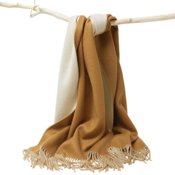 Golily Cashmere Wrap Colorblocked Khaki White Wraps Cashmere Shawl Cashmere Shawls 100% Pure Cashmere 70x200cm 465g Large Wraps for Women