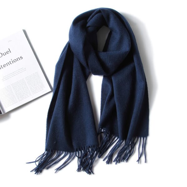 Golily Cashmere Scarf Dark Blue Cashmere Scarves 100% Cashmere Knitted Scarf Lightweight Extra Soft Scarves for Women Cashmere Scarf Wrap Winter Soft Pure Color