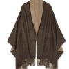 Golily Cashmere Wrap Colorblocked Dark Brown Khaki Wraps Cashmere Shawl Cashmere Shawls 100% Pure Cashmere 70x200cm 465g Large Wraps for Women