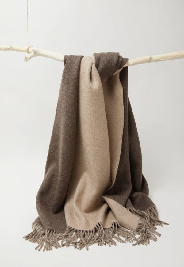 Golily Cashmere Wrap Colorblocked Dark Brown Khaki Wraps Cashmere Shawl Cashmere Shawls 100% Pure Cashmere 70x200cm 465g Large Wraps for Women - Image 2