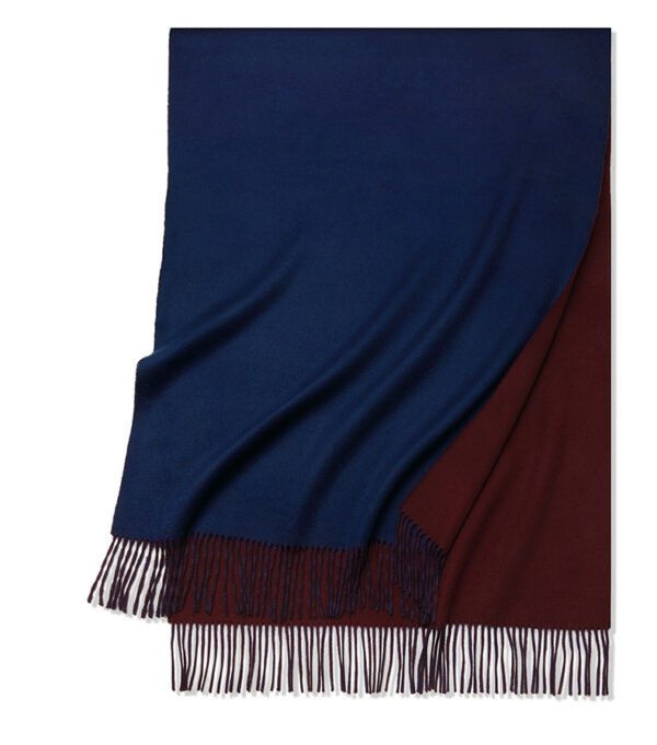 Golily Cashmere Wrap Colorblocked Dark Blue Dark Red Wraps Cashmere Shawl Cashmere Shawls 100% Pure Cashmere 70x200cm 465g Large Wraps for Women - Image 2