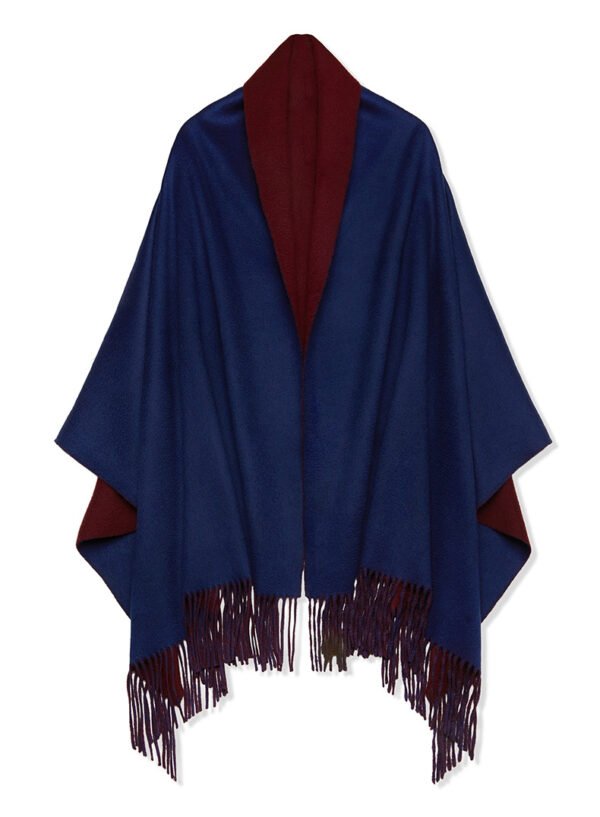 Golily Cashmere Wrap Colorblocked Dark Blue Dark Red Wraps Cashmere Shawl Cashmere Shawls 100% Pure Cashmere 70x200cm 465g Large Wraps for Women