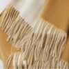 Golily Cashmere Wrap Colorblocked Khaki White Wraps Cashmere Shawl Cashmere Shawls 100% Pure Cashmere 70x200cm 465g Large Wraps for Women - Image 4