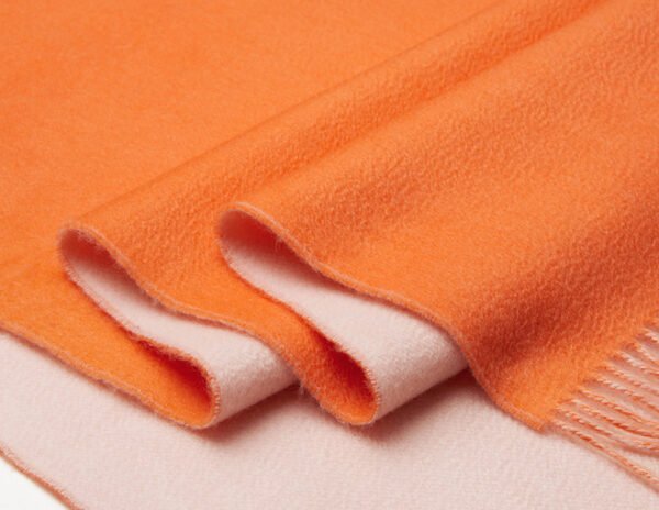 Golily Cashmere Wrap Colorblocked Orange White Wraps Cashmere Shawl Cashmere Shawls 100% Pure Cashmere 70x200cm 465g Large Wraps for Women - Image 3