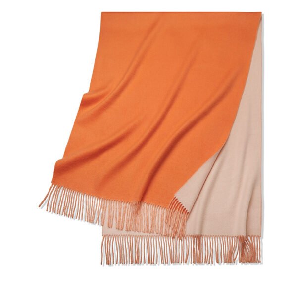 Golily Cashmere Wrap Colorblocked Orange White Wraps Cashmere Shawl Cashmere Shawls 100% Pure Cashmere 70x200cm 465g Large Wraps for Women - Image 2