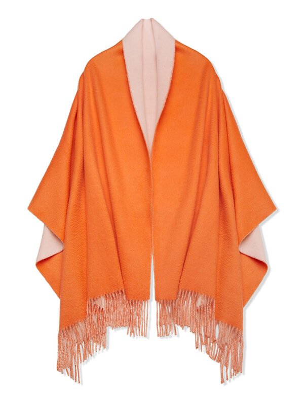 Golily Cashmere Wrap Colorblocked Orange White Wraps Cashmere Shawl Cashmere Shawls 100% Pure Cashmere 70x200cm 465g Large Wraps for Women